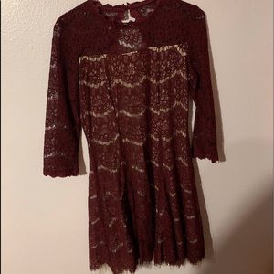 Maroon laced dress